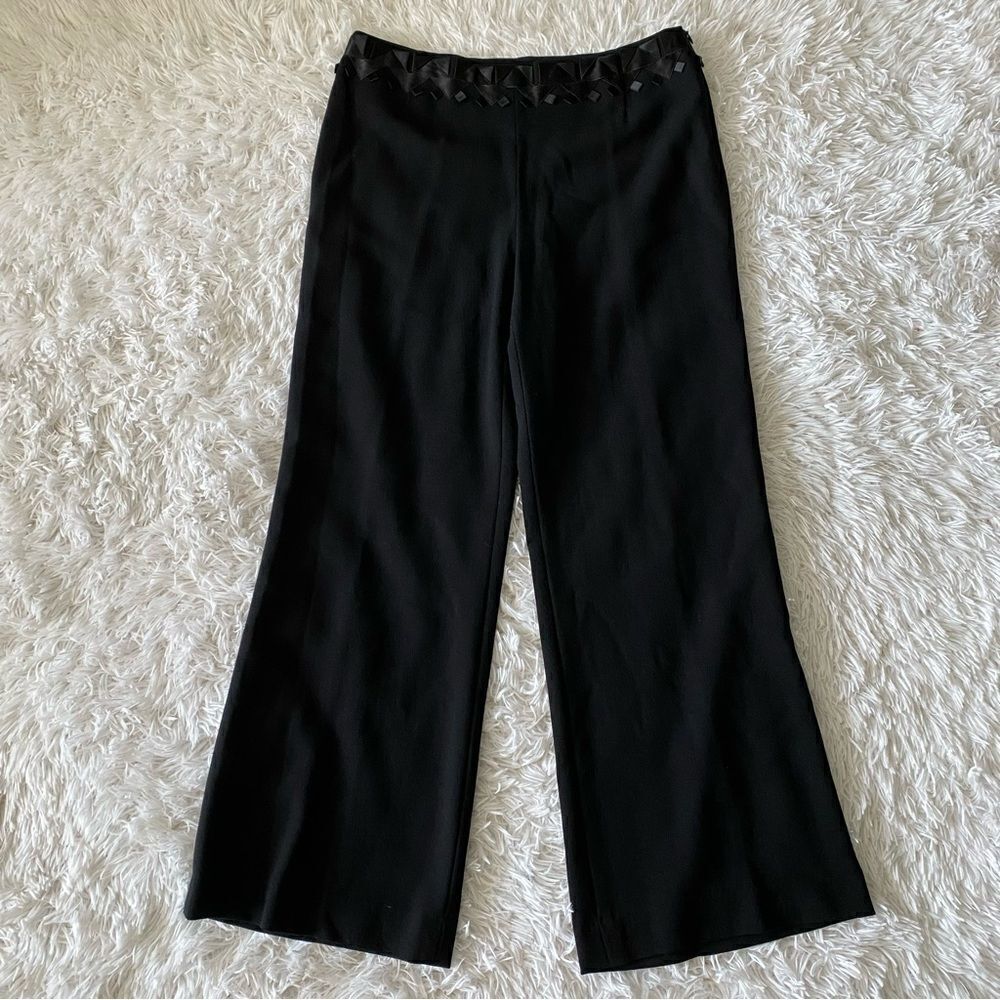 Escada Elegant Black Wide Leg Trousers